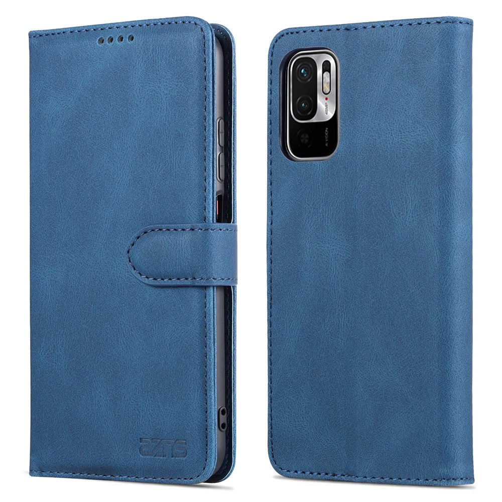 AZNS Leather Case Scratch-resistant Wallet Stand Phone Cover for Xiaomi Poco M3 Pro 4G/5G/Redmi Note 10 5G/Redmi Note 10T 5G