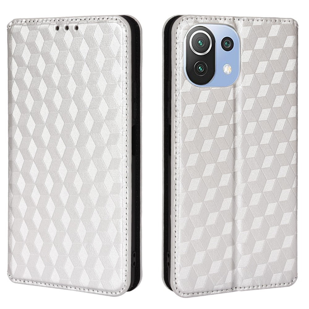 Magnetiskt, automatiskt stängande, PU-läderfodral med stativ, plånbok för Xiaomi 11 Lite 5G NE/Mi 11 Lite 4G/5G