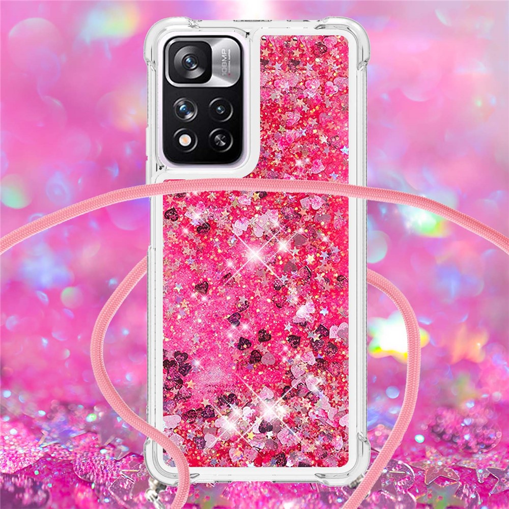 For Xiaomi Redmi Note 11 Pro+ 5G / Redmi Note 11 Pro 5G (China) (Mediatek) TPU Case Quicksand Phone Cover with Lanyard