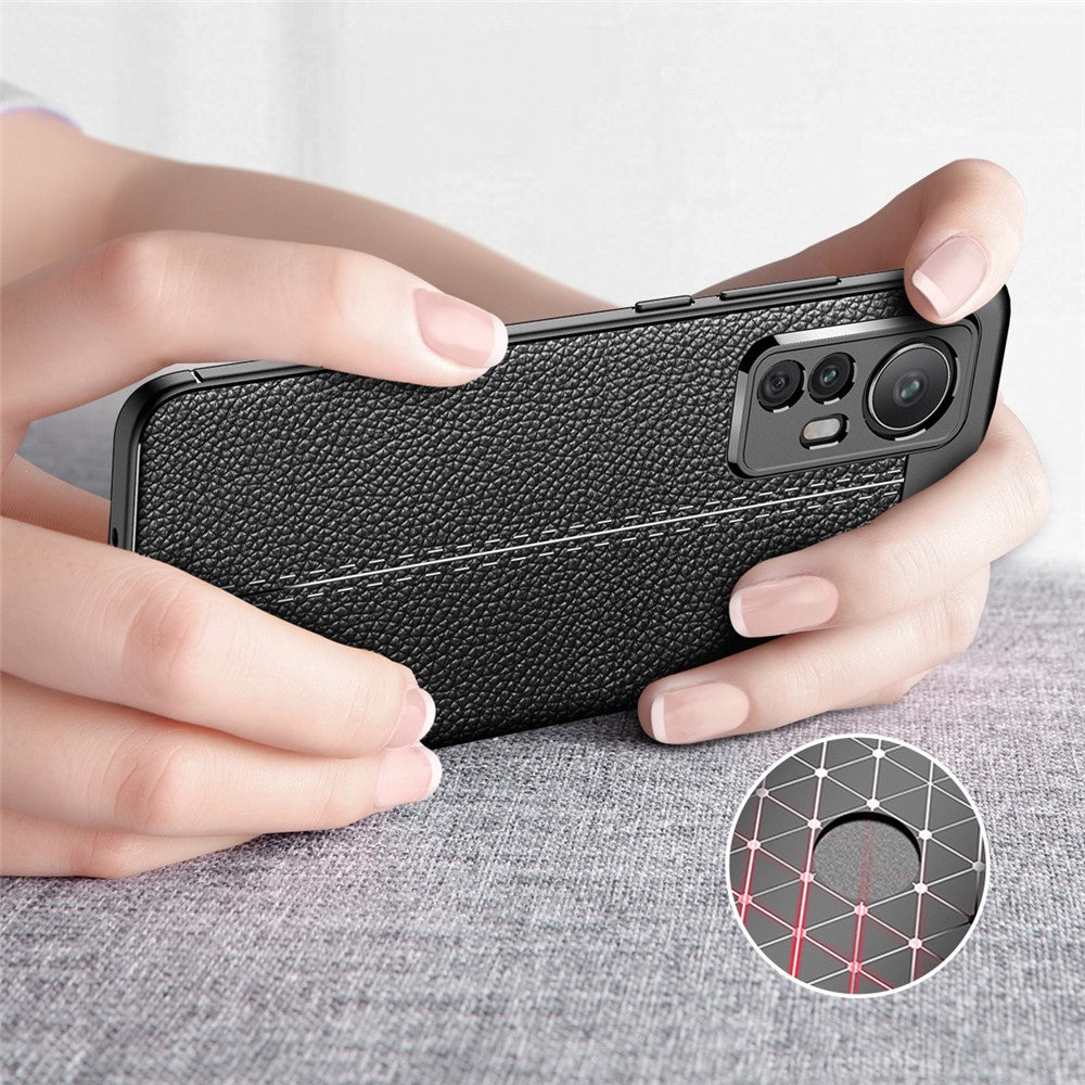 Litchi Texture Soft TPU Slim Shockproof Anti-Fingerprint Protective Phone Case for Xiaomi 12 5G/12X 5G/12S 5G