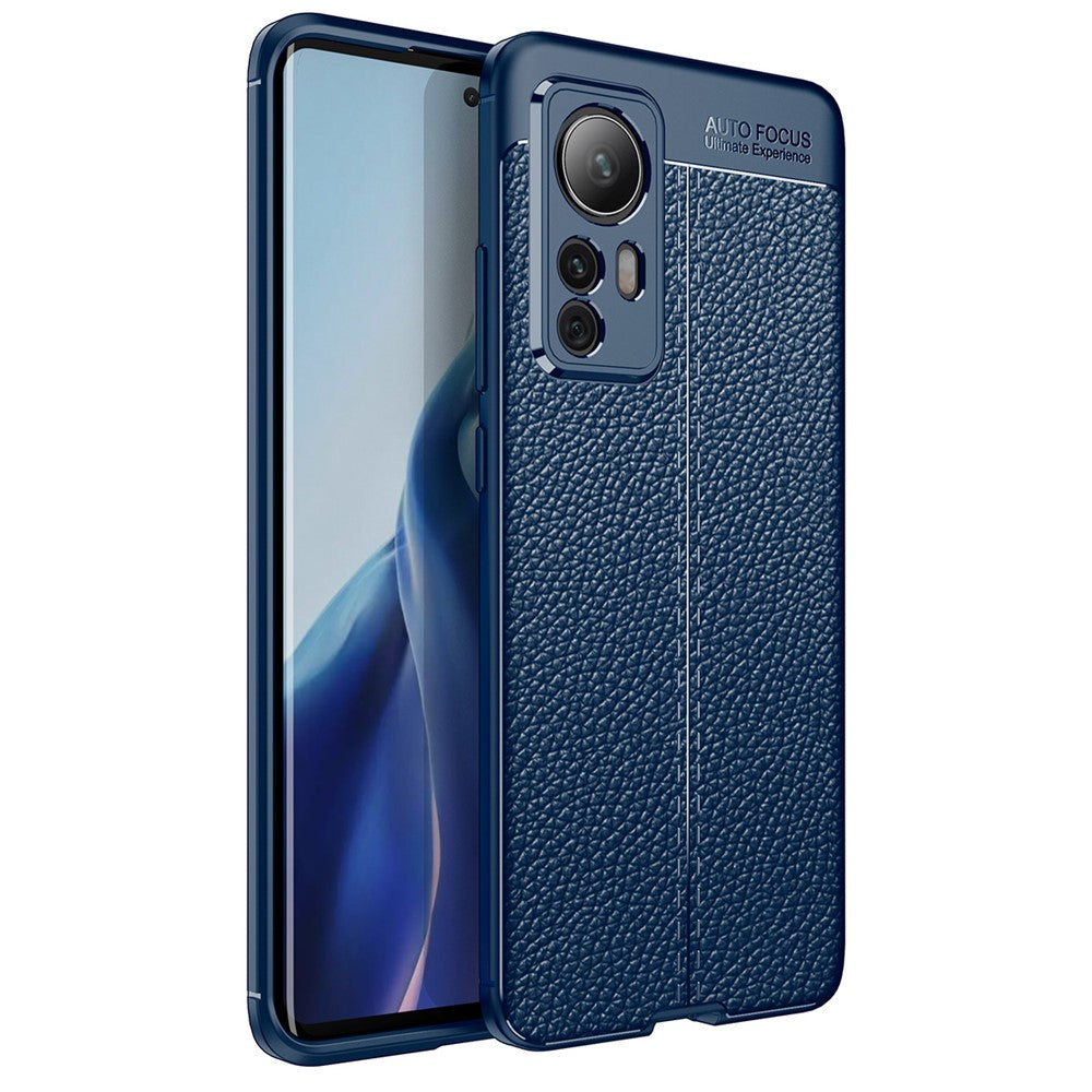 Slankt TPU-mobilcover med litchi-tekstur, stødsikkert og beskyttende mod fingeraftryk, til Xiaomi 12 5G/12X 5G/12S 5G