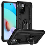 Heavy Duty Soft Flexible TPU Hard PC Anti-Slip Protective Phone Case with Ring Car Mount Kickstand for Xiaomi Redmi Note 11 4G (MediaTek)/Redmi 10 4G (2021)/Redmi 10 2022 4G