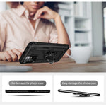 Heavy Duty Soft Flexible TPU Hard PC Anti-Slip Protective Phone Case with Ring Car Mount Kickstand for Xiaomi Redmi Note 11 4G (MediaTek)/Redmi 10 4G (2021)/Redmi 10 2022 4G
