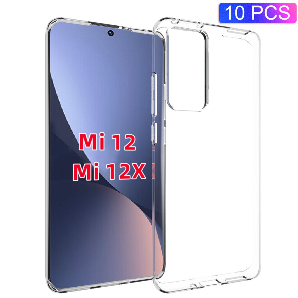 10Pcs/Pack Inner Watermark-resistant Transparent Soft TPU Phone Cover Protective Case for Xiaomi 12 5G/12X 5G/12S 5G