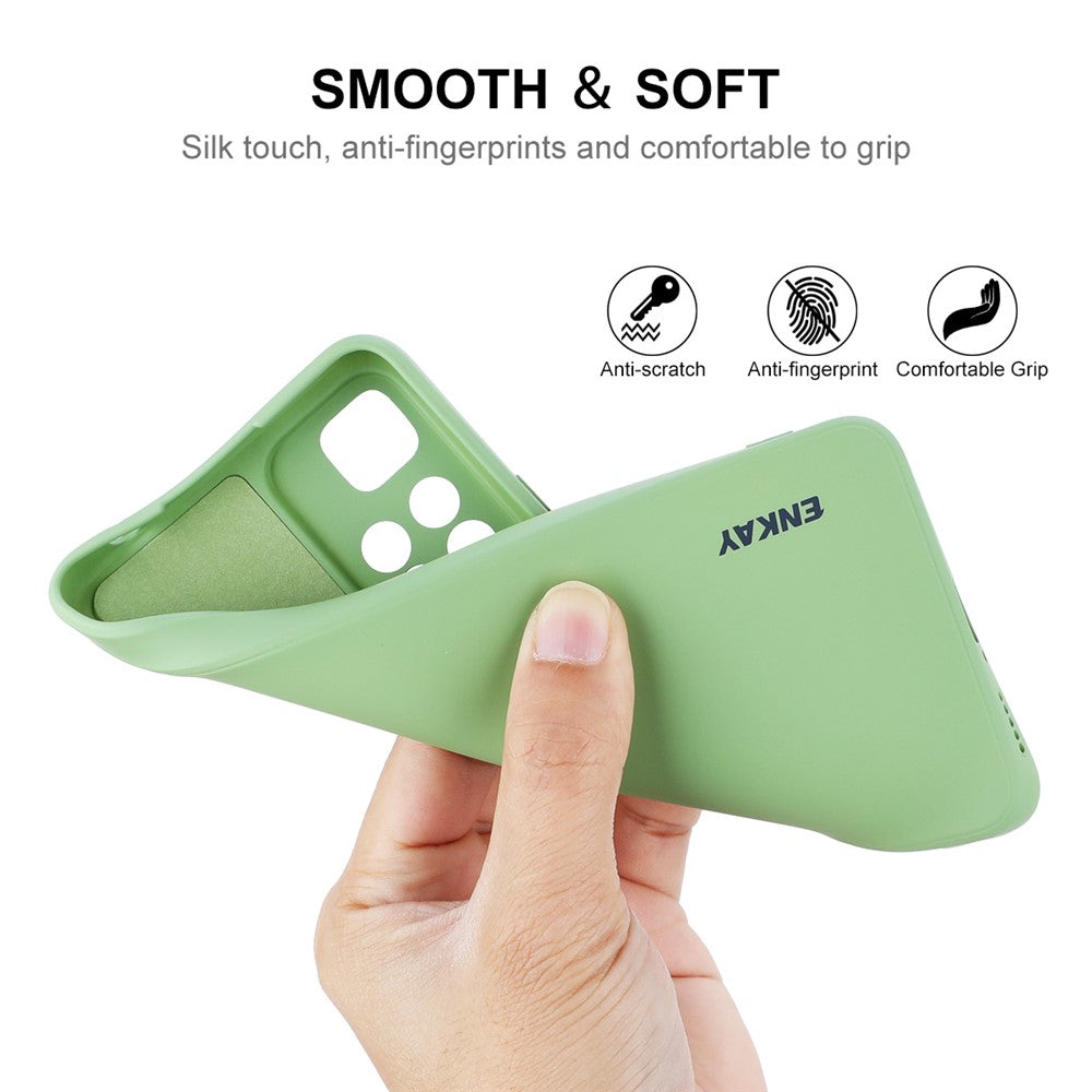 ENKAY HAT PRINCE ensfarvet silikonecover med lige kant og præcise udskæringer, stødsikkert mobilcover til Xiaomi Redmi Note 11 Pro 5G (Kina) (MediaTek)/Note 11 Pro+ 5G