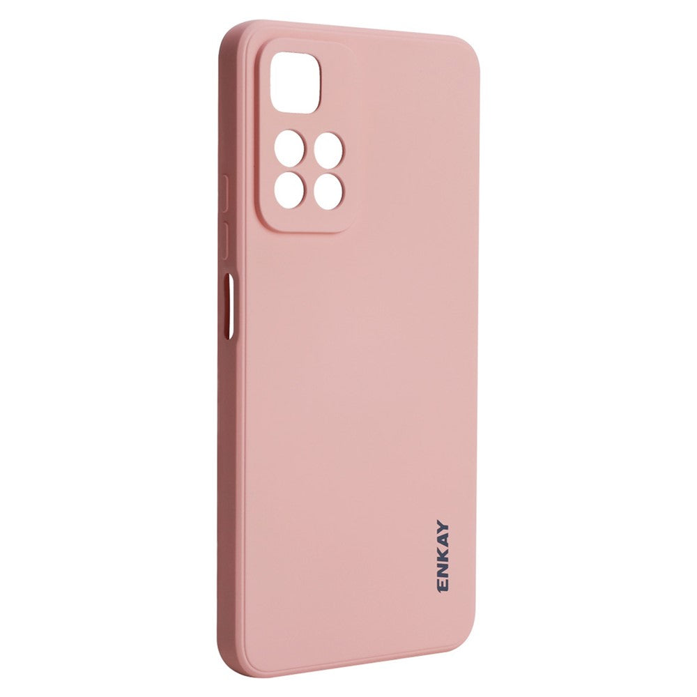 ENKAY HAT PRINCE Solid Color Straight Edge Liquid Silicone Precise Cutout Shockproof Phone Case Cover for Xiaomi Redmi Note 11 Pro 5G (China) (MediaTek)/Note 11 Pro+ 5G