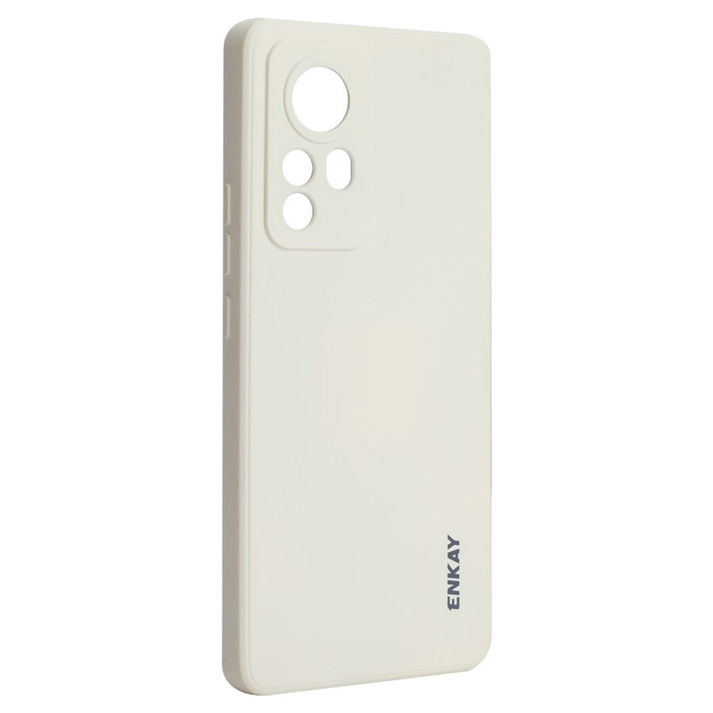 ENKAY HAT PRINCE Reptåligt, exakt utskärning, hålöppning, flytande silikonmobilskal, mobilskydd för Xiaomi 12 5G/12X 5G/12S 5G