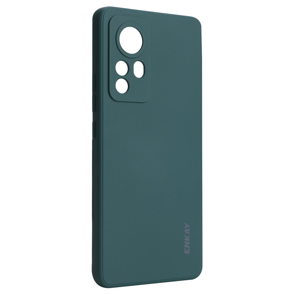 ENKAY HAT PRINCE Reptåligt, precist utskuret hål, flytande silikonmobilskal för Xiaomi 12 5G/12X 5G/12S 5G
