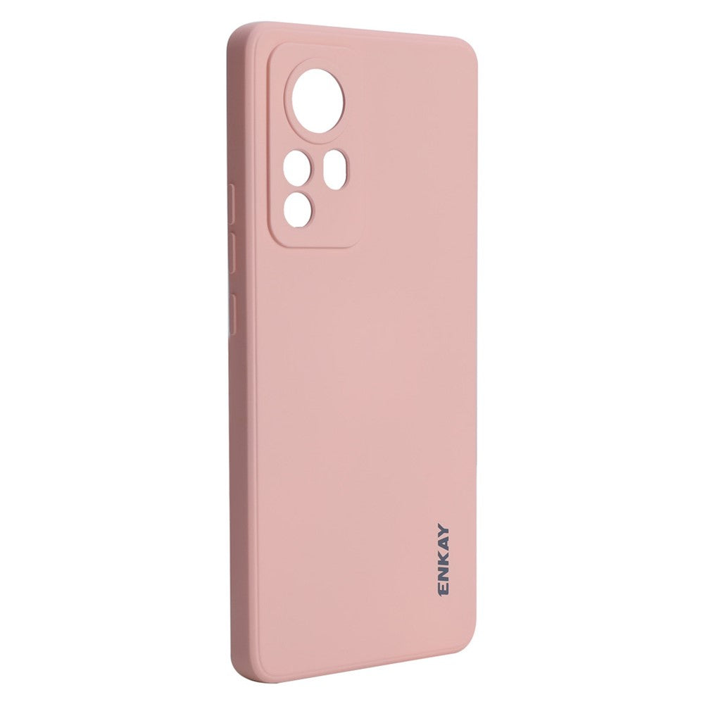 ENKAY HAT PRINCE til Xiaomi 12 Pro 5G / 12S Pro 5G / 12 Pro (Dimensity) 5G, ensfarvet med lige kant, faldsikkert flydende silikone-mobilcover med præcise udskæringer og ultratyndt design