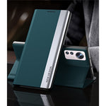 PU Leather + PC Foldable Stand Phone Case Shell for Xiaomi 12 Pro 5G / 12S Pro 5G  / 12 Pro (Dimensity) 5G