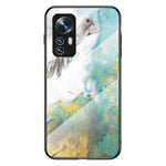 For Xiaomi 12 5G/12X 5G/12S 5G Marble Pattern Shockproof TPU Bumper Tempered Glass + PC Back Cover Well-protected Phone Case