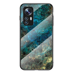 For Xiaomi 12 5G/12X 5G/12S 5G Marble Pattern Shockproof TPU Bumper Tempered Glass + PC Back Cover Well-protected Phone Case