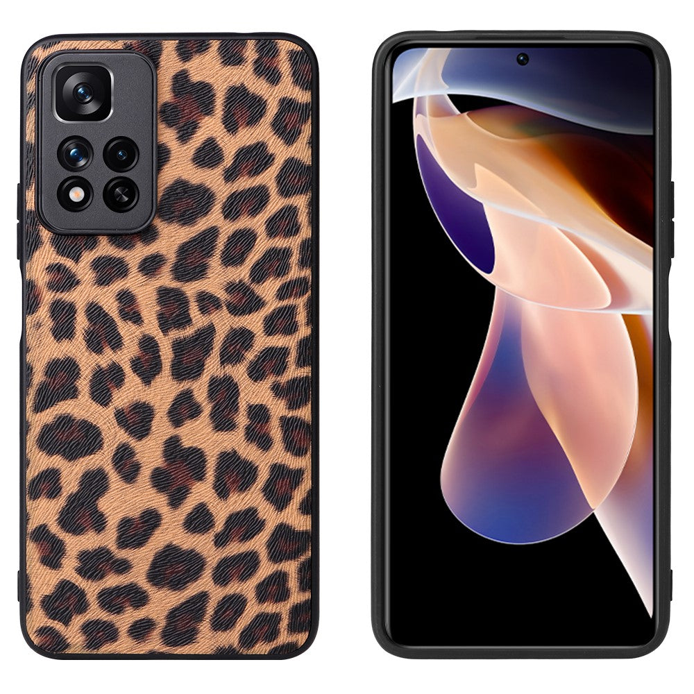Xiaomi Redmi Note 11 Pro 5G (Kina) (MediaTek)/Note 11 Pro+ 5G PU-läderbelagt TPU + PC hybridmobilskal med fallskydd och förbättrade hörn
