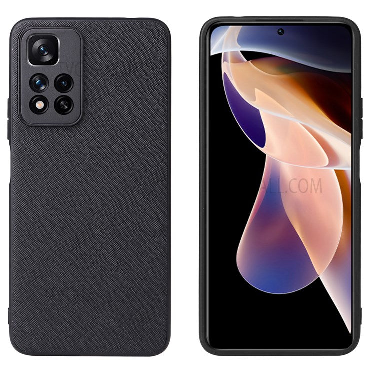 Xiaomi Redmi Note 11 Pro 5G (Kina) (MediaTek)/Note 11 Pro+ 5G PU-läderbelagt TPU + PC hybridmobilskal med fallskydd och förbättrade hörn