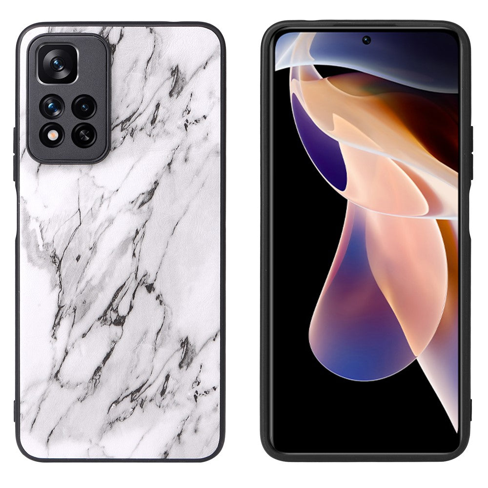 Xiaomi Redmi Note 11 Pro 5G (Kina) (MediaTek)/Note 11 Pro+ 5G PU-läderbelagt TPU + PC hybridmobilskal med fallskydd och förbättrade hörn