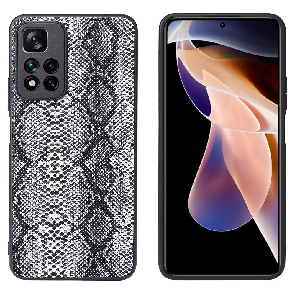 Xiaomi Redmi Note 11 Pro 5G (Kina) (MediaTek)/Note 11 Pro+ 5G PU-läderbelagt TPU + PC hybridmobilskal med fallskydd och förbättrade hörn
