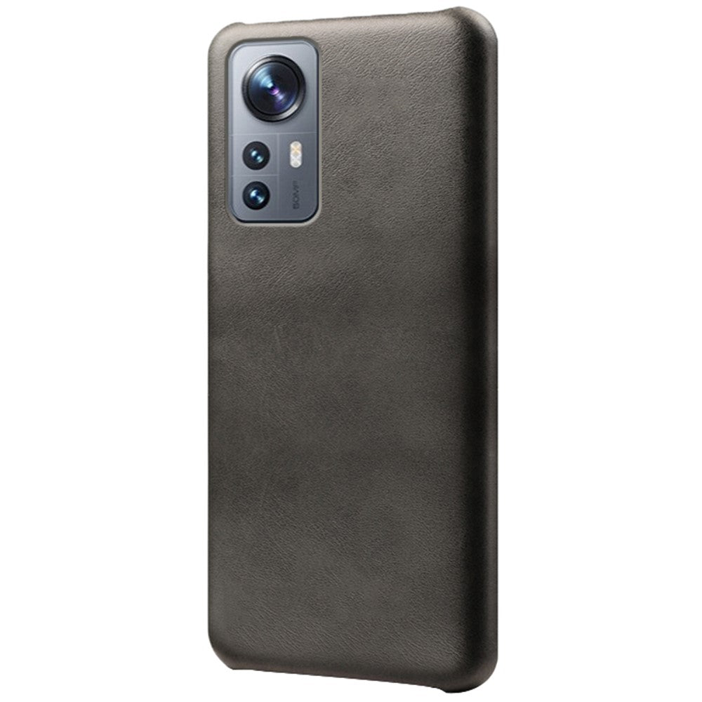 For Xiaomi 12 5G/12X 5G/12S 5G Textured PU Leather Coating Scratch-resistant Hard PC Phone Cover Protective Case