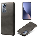 For Xiaomi 12 5G/12X 5G/12S 5G Textured PU Leather Coating Scratch-resistant Hard PC Phone Cover Protective Case