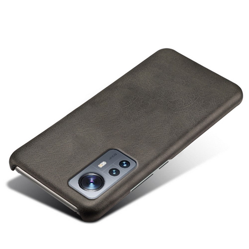 For Xiaomi 12 5G/12X 5G/12S 5G Textured PU Leather Coating Scratch-resistant Hard PC Phone Cover Protective Case