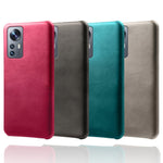 For Xiaomi 12 5G/12X 5G/12S 5G Textured PU Leather Coating Scratch-resistant Hard PC Phone Cover Protective Case