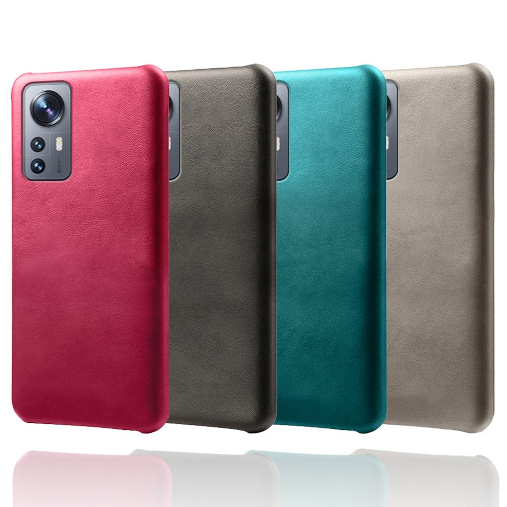 For Xiaomi 12 5G/12X 5G/12S 5G Textured PU Leather Coating Scratch-resistant Hard PC Phone Cover Protective Case