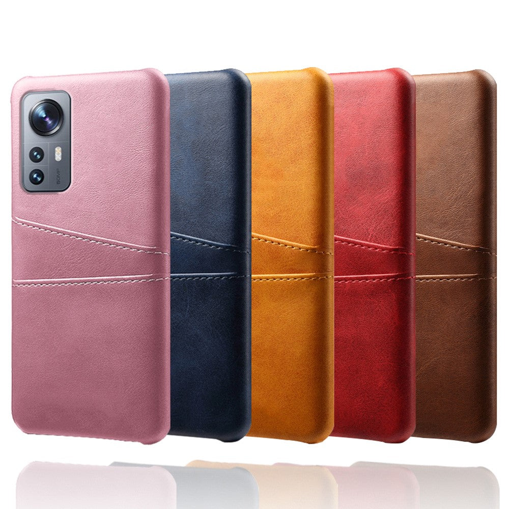 For Xiaomi 12 Pro 5G / 12S Pro 5G /12 Pro (Dimensity) 5G PU Leather + Hard PC Thin Durable Protective Phone Case with Two Card Slot Holders