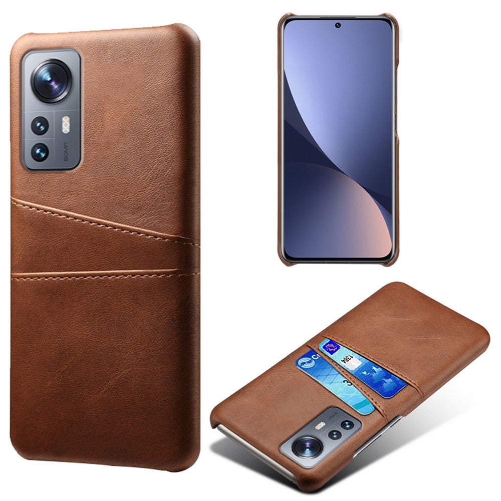 For Xiaomi 12 Pro 5G / 12S Pro 5G /12 Pro (Dimensity) 5G PU Leather + Hard PC Thin Durable Protective Phone Case with Two Card Slot Holders