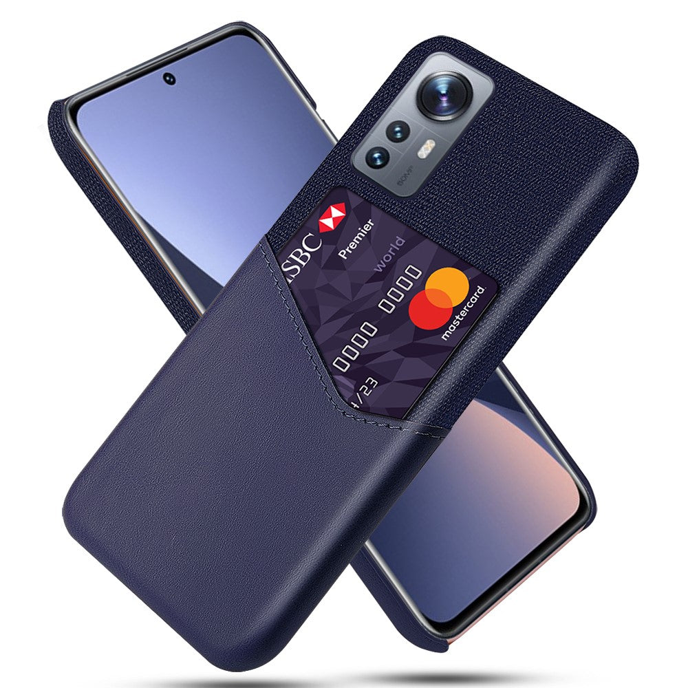 Xiaomi 12 5G/12X 5G/12S 5G Korthållare Fallskyddande mobilskal Tyg + PC + PU-läder Hybridskal
