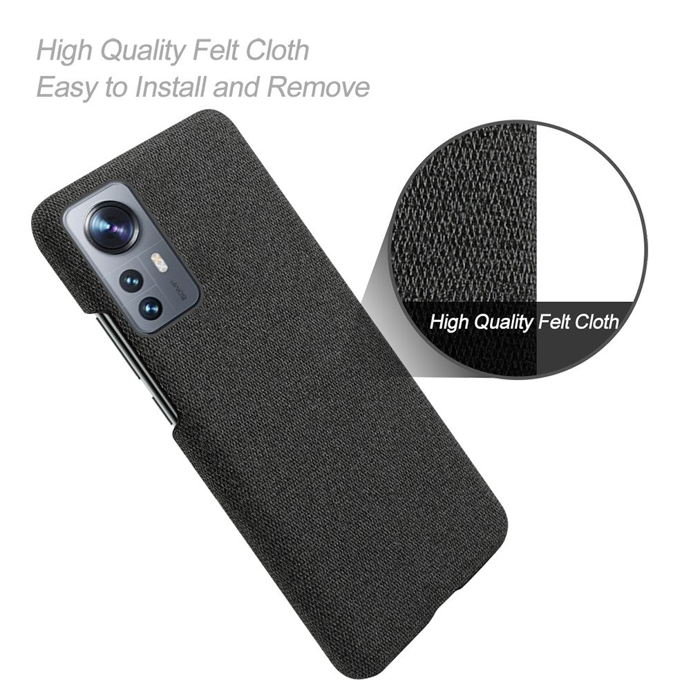 Xiaomi 12 Pro 5G / 12S Pro 5G /12 Pro (Dimensity) 5G Ultratunt Hårt PC + Tygyta Fingeravtryckssäkert Skal