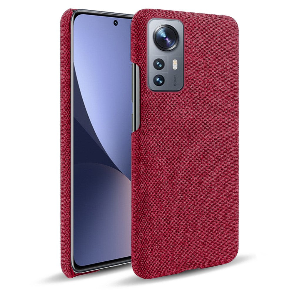 Xiaomi 12 5G/12X 5G/12S 5GStötsäkert tygstruktur hårt PC-skyddsfodral halkfritt fodral
