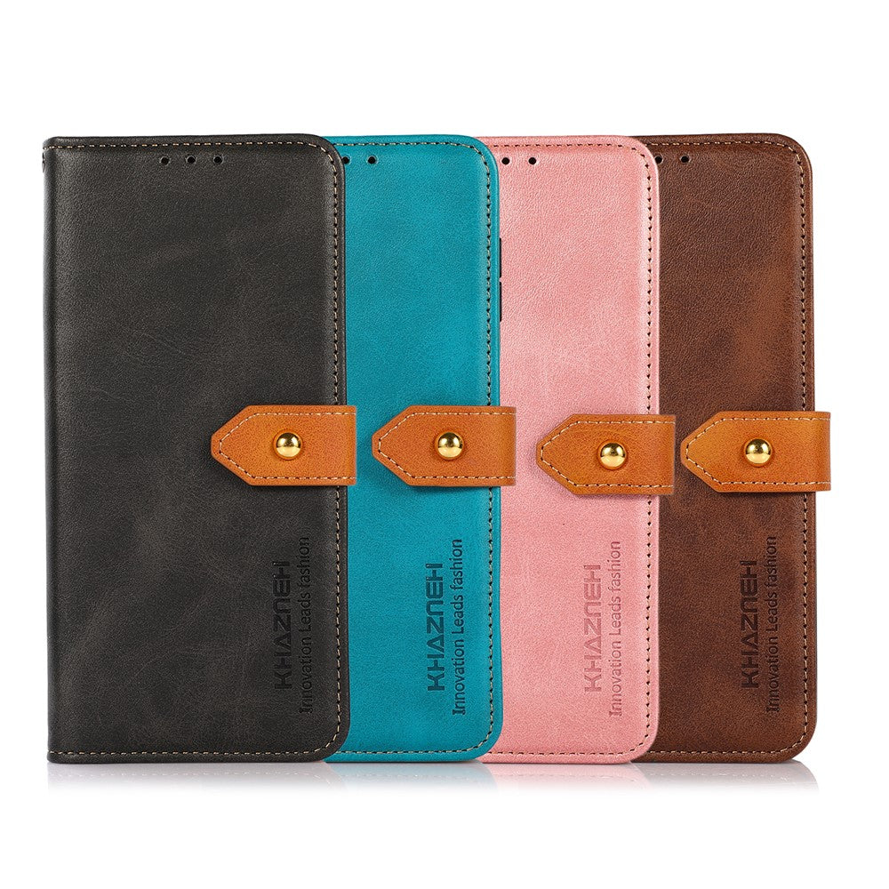 KHAZNEH PU-läderskal till Xiaomi 12 Pro 5G / 12S Pro 5G /12 Pro (Dimensity) 5G, plånboksfodral, stötsäkert TPU, gyllene magnetiskt spänne, skyddande fällfodral