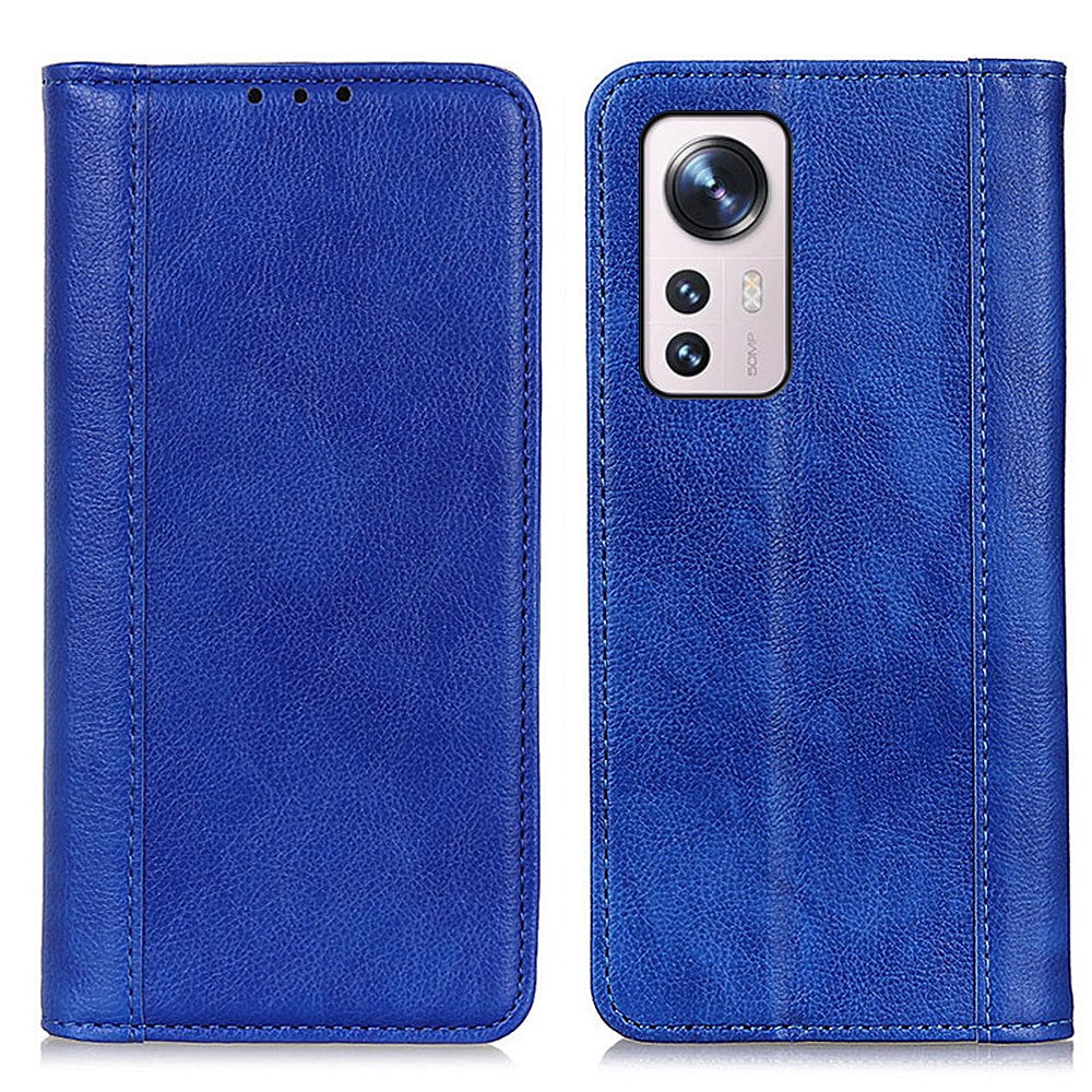 Litchi Texture Split Leather Case for Xiaomi 12 Pro 5G / 12S Pro 5G /12 Pro (Dimensity) 5G, Magnetic Auto-absorbed Flip Folio Wallet Stand Book Phone Cover