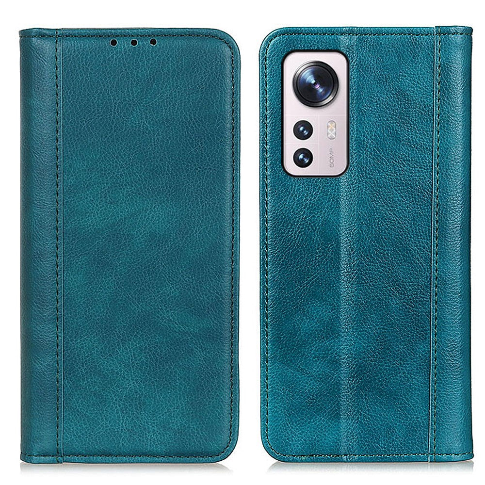 Litchi Texture Split Leather Case for Xiaomi 12 Pro 5G / 12S Pro 5G /12 Pro (Dimensity) 5G, Magnetic Auto-absorbed Flip Folio Wallet Stand Book Phone Cover