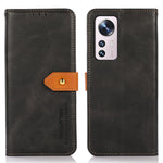 KHAZNEH för Xiaomi 12 5G/12X 5G/12S 5G Plånboksställ Reptåligt gyllene magnetiskt spänne PU-läderfodral