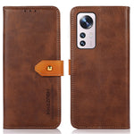 KHAZNEH för Xiaomi 12 5G/12X 5G/12S 5G Plånboksställ Reptåligt gyllene magnetiskt spänne PU-läderfodral