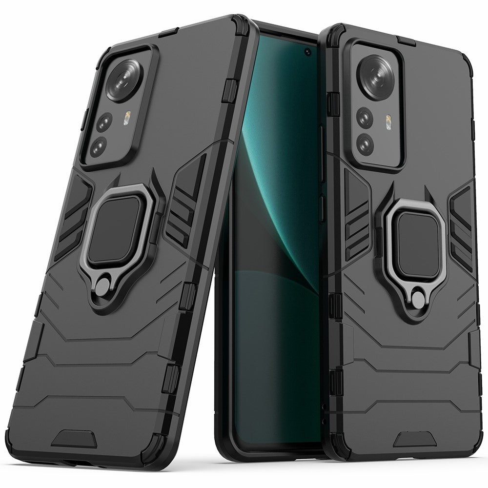 Hybridmobilskal för Xiaomi 12 Pro 5G / 12S Pro 5G /12 Pro (Dimensity) 5G, Ringstöd Hårt PC + Mjukt TPU Stötdämpande mobilskal