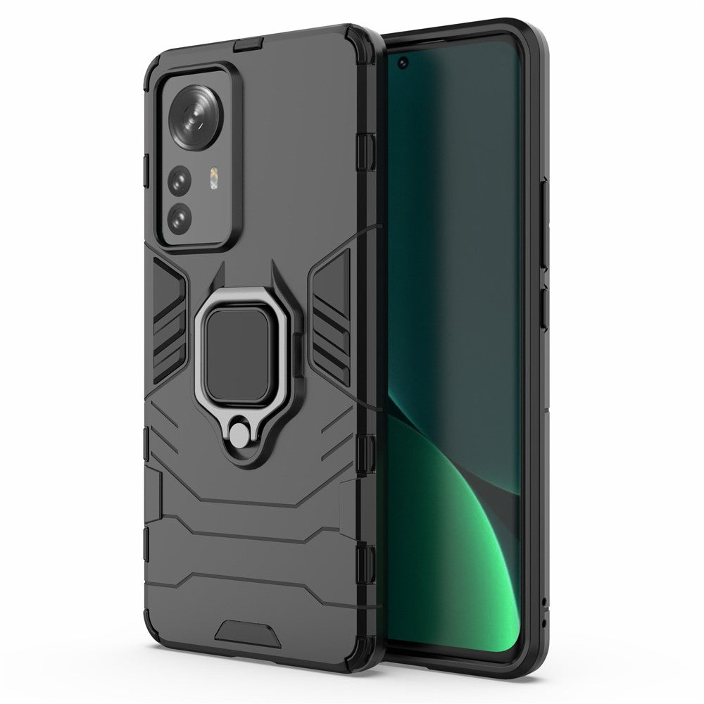 Hybridmobilskal för Xiaomi 12 Pro 5G / 12S Pro 5G /12 Pro (Dimensity) 5G, Ringstöd Hårt PC + Mjukt TPU Stötdämpande mobilskal