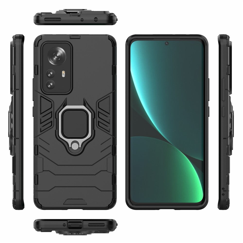 Hybridmobilskal för Xiaomi 12 Pro 5G / 12S Pro 5G /12 Pro (Dimensity) 5G, Ringstöd Hårt PC + Mjukt TPU Stötdämpande mobilskal