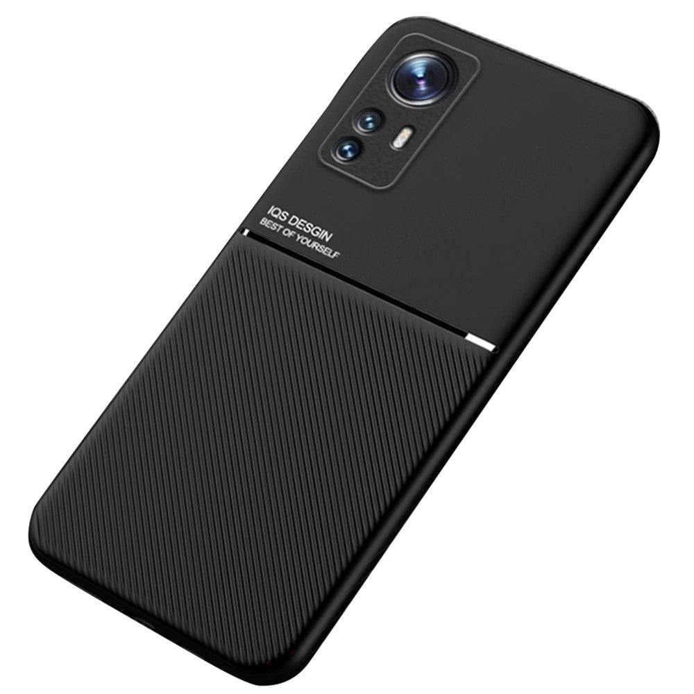 Xiaomi 12 Pro 5G / 12S Pro 5G /12 Pro (Dimensity) 5G Fallskyddande PU-läder + TPU-mobilskal med bilfäste i metallplåt
