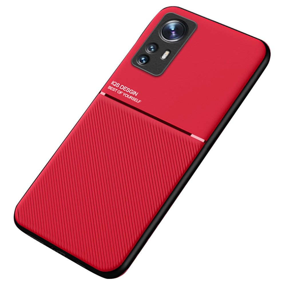 Xiaomi 12 Pro 5G / 12S Pro 5G /12 Pro (Dimensity) 5G Fallskyddande PU-läder + TPU-mobilskal med bilfäste i metallplåt