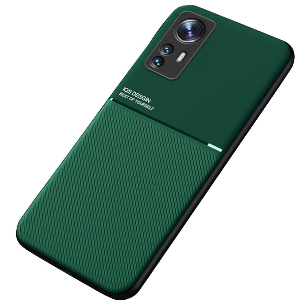 Xiaomi 12 Pro 5G / 12S Pro 5G /12 Pro (Dimensity) 5G Fallskyddande PU-läder + TPU-mobilskal med bilfäste i metallplåt