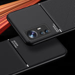 Xiaomi 12 Pro 5G / 12S Pro 5G /12 Pro (Dimensity) 5G Fallskyddande PU-läder + TPU-mobilskal med bilfäste i metallplåt
