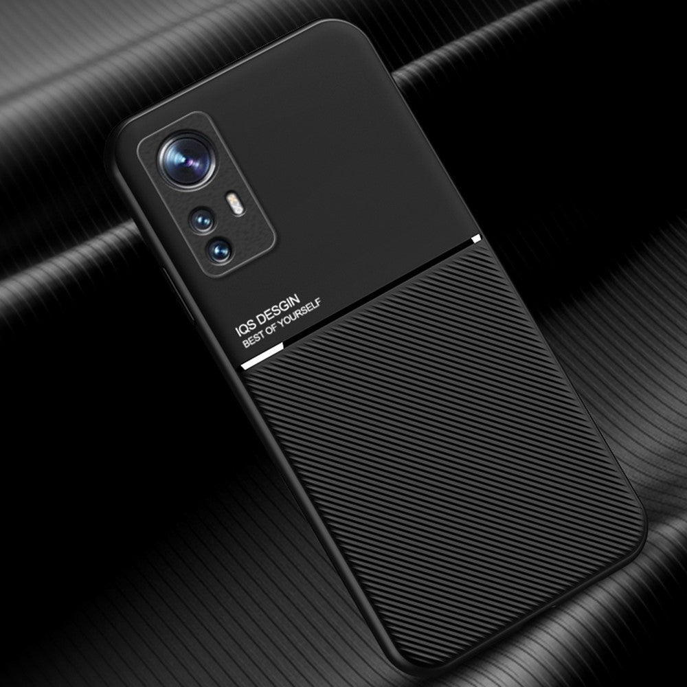 Xiaomi 12 Pro 5G / 12S Pro 5G /12 Pro (Dimensity) 5G Fallskyddande PU-läder + TPU-mobilskal med bilfäste i metallplåt