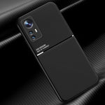 Xiaomi 12 5G/12X 5G/12S 5G Lines Design PU-läder + TPU-mobilskal med skyddande skal och inbyggd magnetisk metallplåt