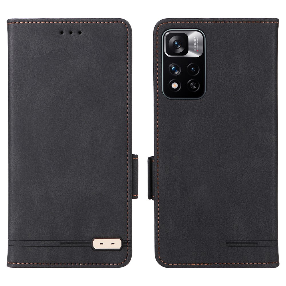 For Xiaomi Redmi Note 11 Pro 5G (China) (MediaTek)/11 Pro+ 5G Hardware Design PU Leather Book Case Stand Magnetic Closure Flip Wallet Cover