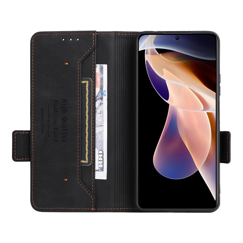 For Xiaomi Redmi Note 11 Pro 5G (China) (MediaTek)/11 Pro+ 5G Hardware Design PU Leather Book Case Stand Magnetic Closure Flip Wallet Cover