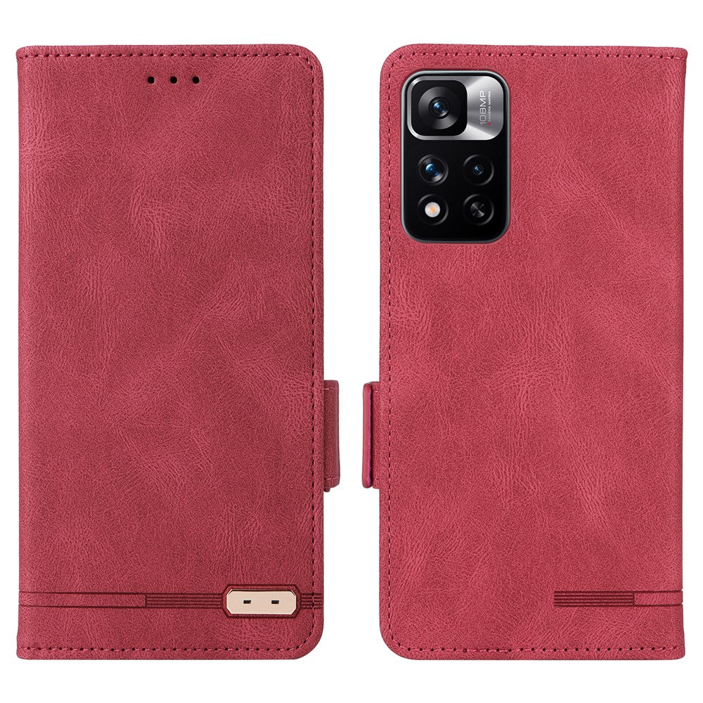 For Xiaomi Redmi Note 11 Pro 5G (China) (MediaTek)/11 Pro+ 5G Hardware Design PU Leather Book Case Stand Magnetic Closure Flip Wallet Cover