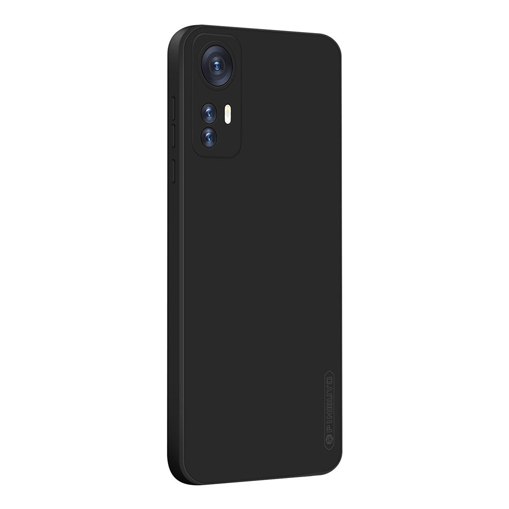 PINWUYO Silicone Case for Xiaomi 12 5G / 12X 5G / 12S 5G, Silky-Soft Touch Precise Cutouts Protective Cover with Fiber Flocking Lining