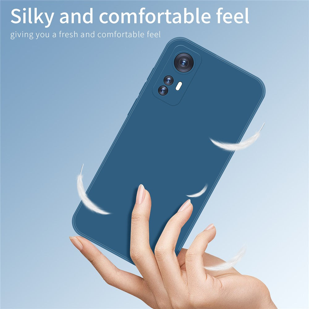 PINWUYO Silicone Case for Xiaomi 12 5G / 12X 5G / 12S 5G, Silky-Soft Touch Precise Cutouts Protective Cover with Fiber Flocking Lining