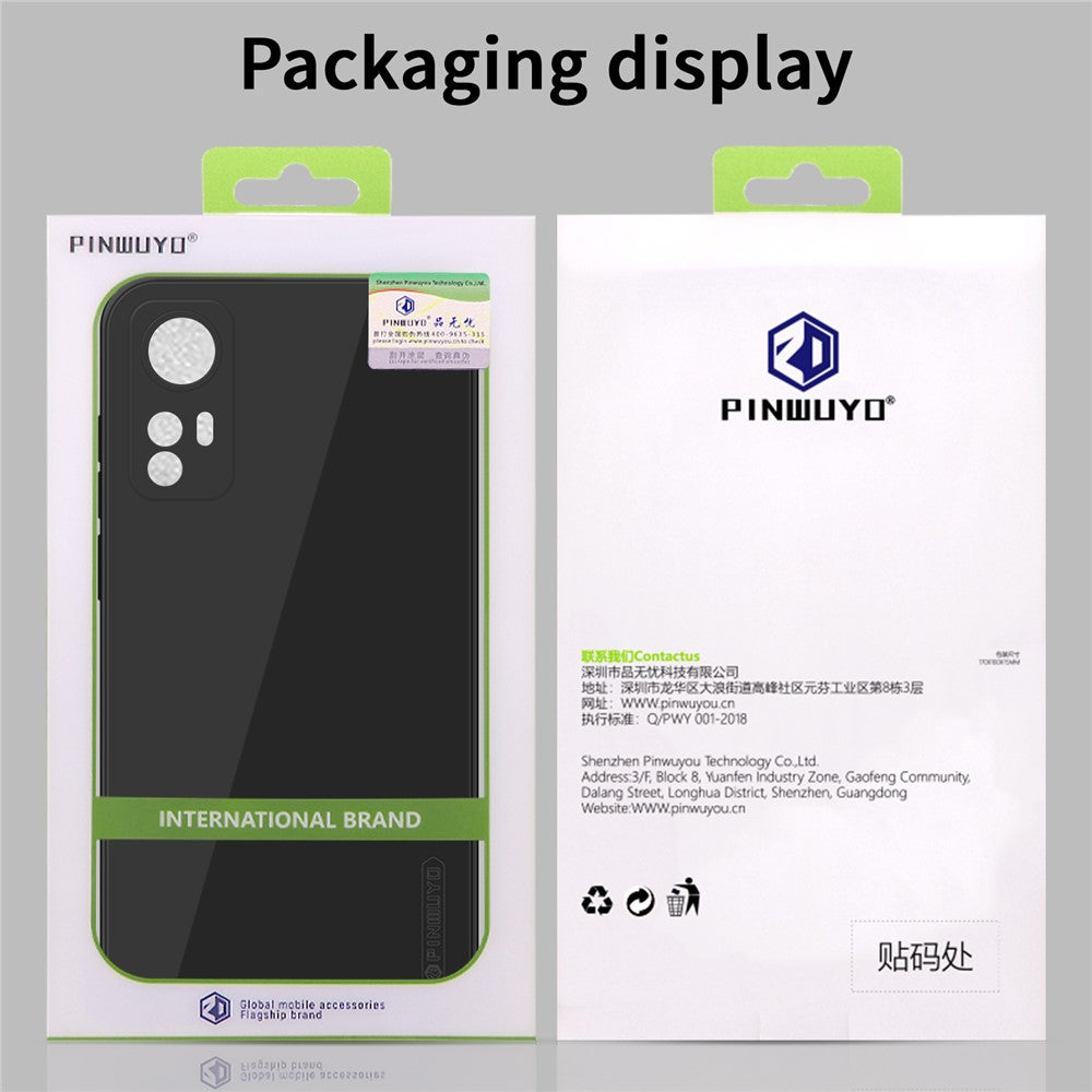 PINWUYO Silicone Case for Xiaomi 12 5G / 12X 5G / 12S 5G, Silky-Soft Touch Precise Cutouts Protective Cover with Fiber Flocking Lining